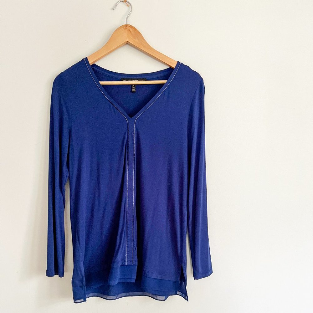 White House Black Market Royal Blue Tunic Top